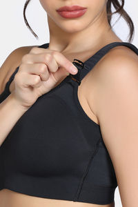 Zelocity High Impact Quick Dry Sports Bra - Jet Black — thumbnail 9